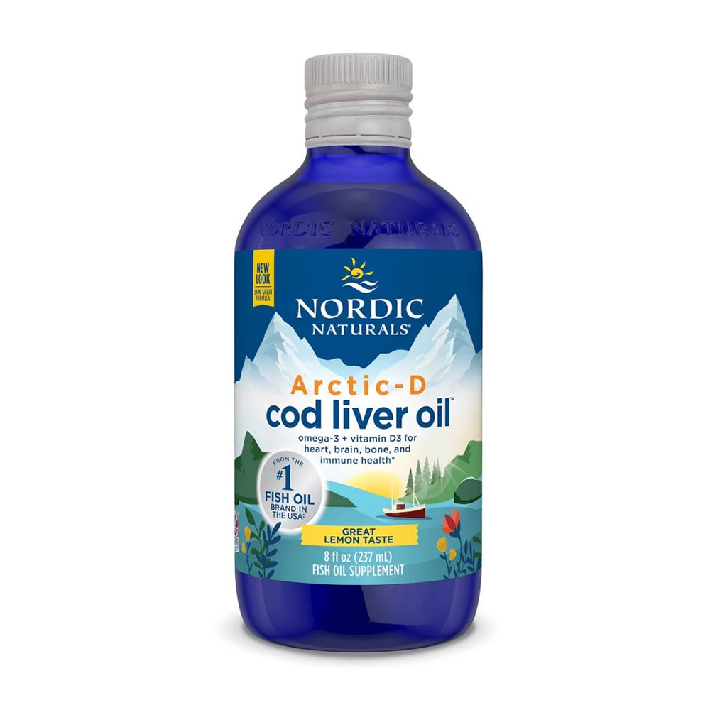 Риб'ячий жир з печінки тріски та вітамін Д3 Nordic Naturals Arctic-D Cod Liver Oil зі смаком лимону, в рідині, 237 мл